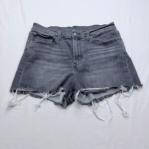 Levi's Charcoal Frayed Jean Shorts